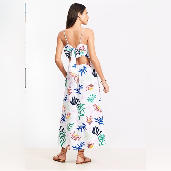 LOFT Beach NWT Cutout Midi Pocket Dress Size 12 - Picture 2 of 7